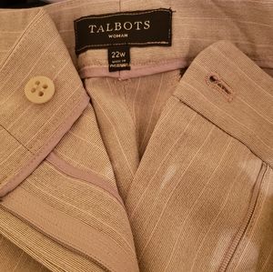 Talbots tan striped dress pants in 22W